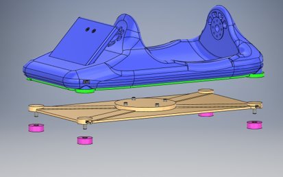 Final foot sensor mount, exploded view with studs
