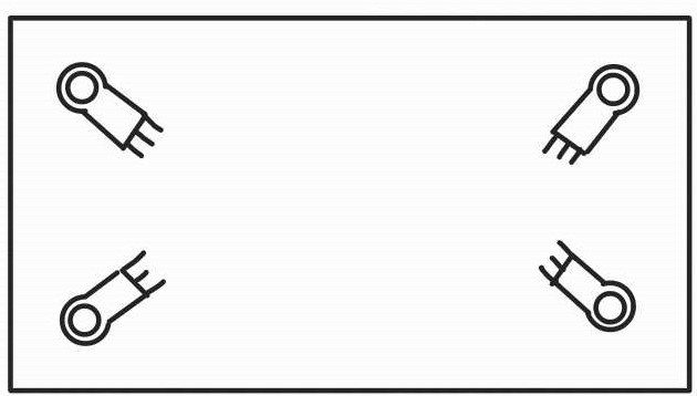 Layout of four sensors under the foot